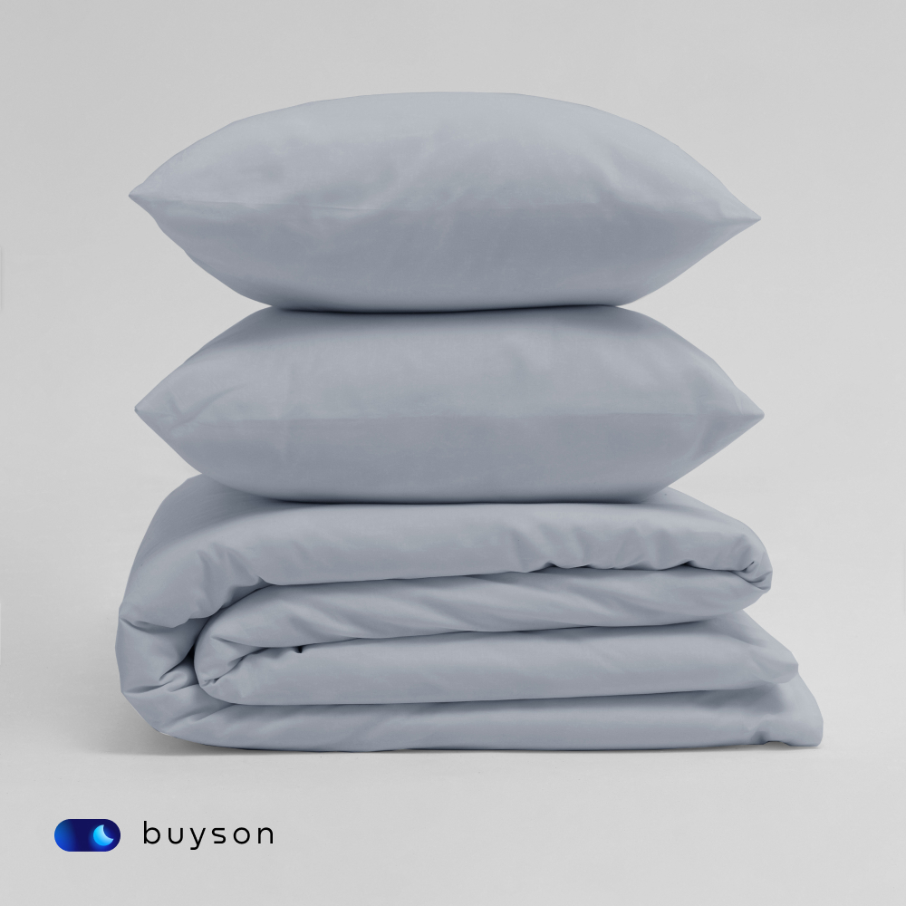 Пододеяльник buyson BuyLive 200x200 см хлопковый сатин цвет пепел - фото 8