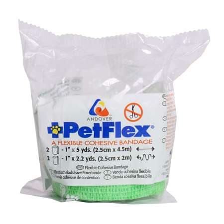Бандаж для животных PetFlex 2.5см*4.5м 2шт Микс цветов в ассортименте