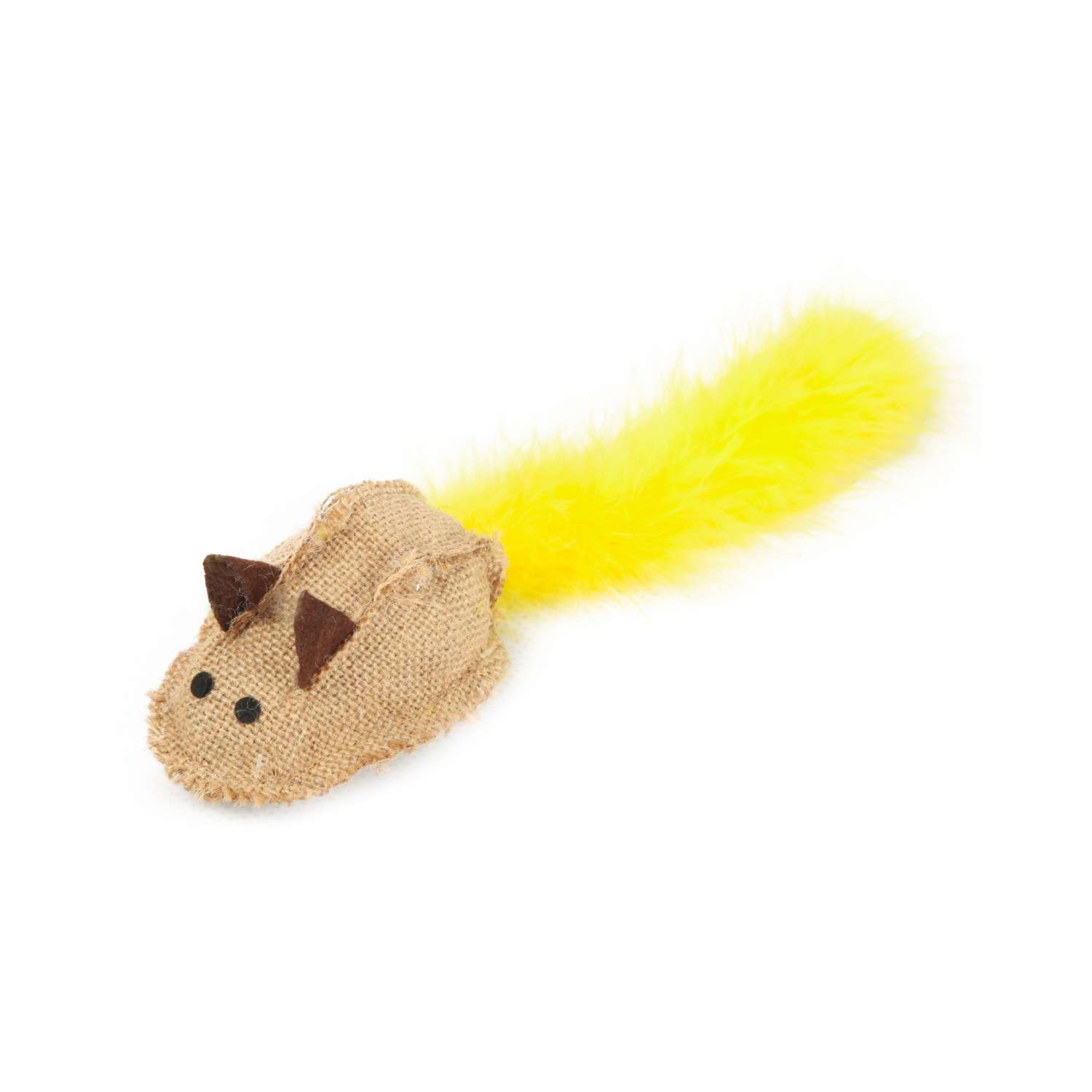 Игрушка для кошек Barbaks Мышка с цветным пером и кошачьей мятой 20см - фото 1