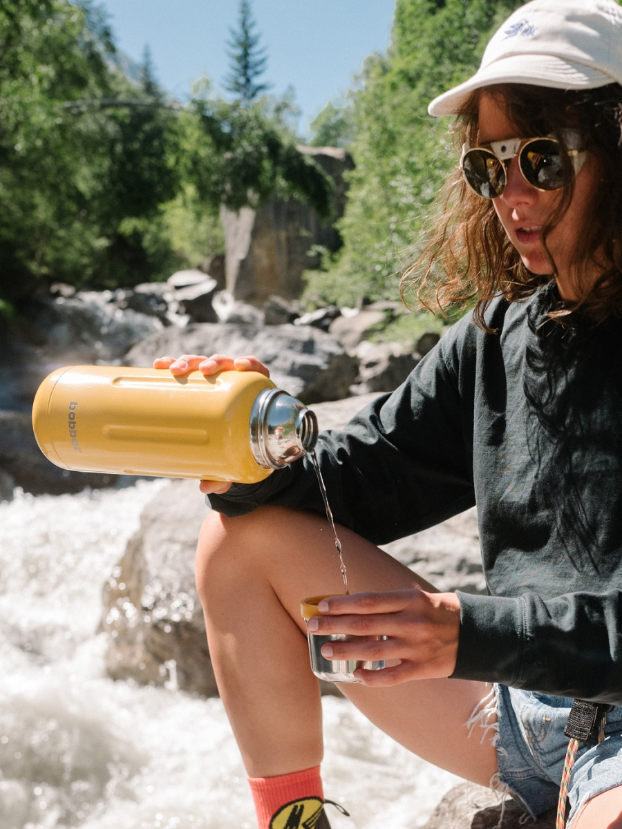 Термос для напитков Flask 1 литр Bobber оранжевый - фото 7