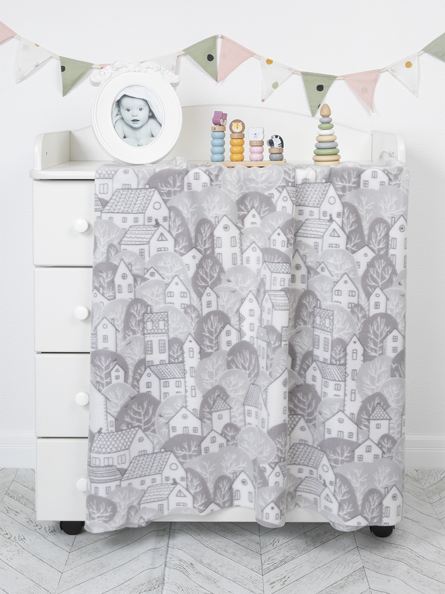 Плед Baby Nice Домики 100 x 118 см флис - фото 1