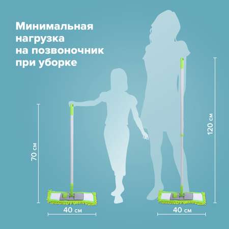 Швабра для мытья пола Любаша с насадкой из ворсистой микрофибры Сальса