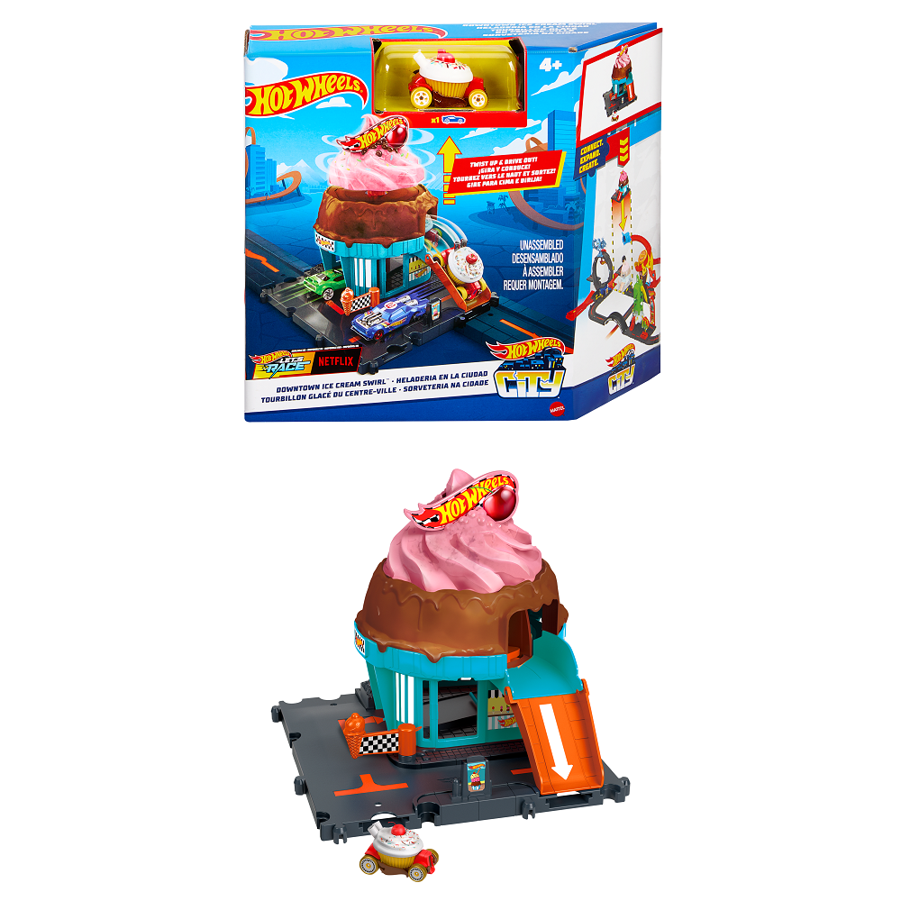 Трек Hot Wheels City Ice Cream Swirl HTN77 HDR24/HTN77 - фото 3