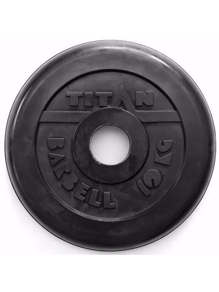 Диск обрезиненный, блин для штанги KMS sport Титан d 51 мм чёрный 10,0 кг - фото 4