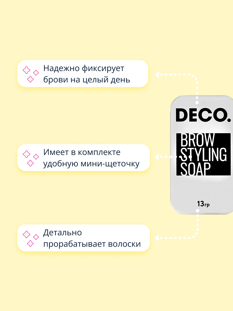 Мыло для бровей DECO. с щеточкой 13 г - фото 2