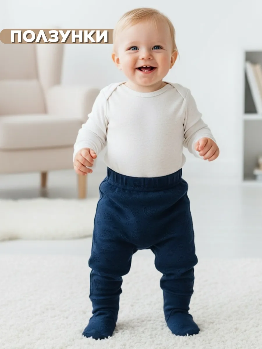 Ползунки Linas baby 738-12W Синий - фото 3