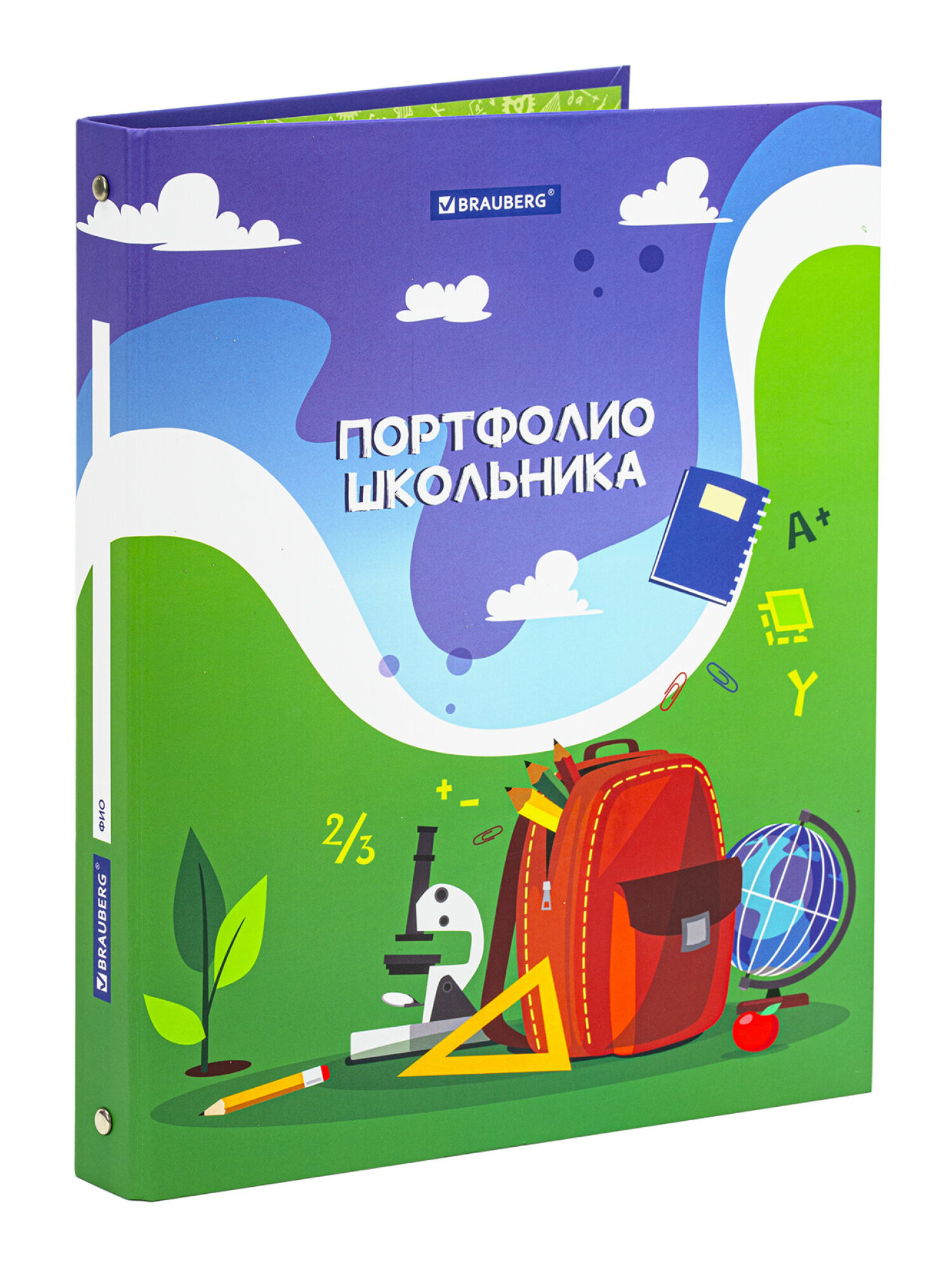Папка для портфолио Brauberg школьника и дошкольника А4 на кольцах - фото 6