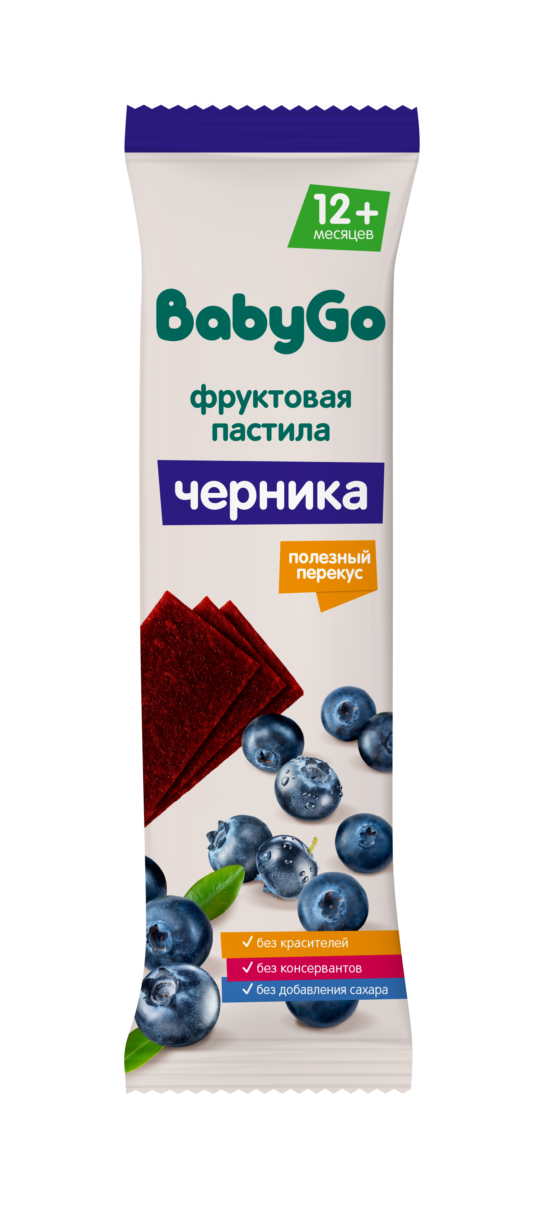 Изображение товара Фруктовые кусочки BabyGo Черника с 12 мес 15 г