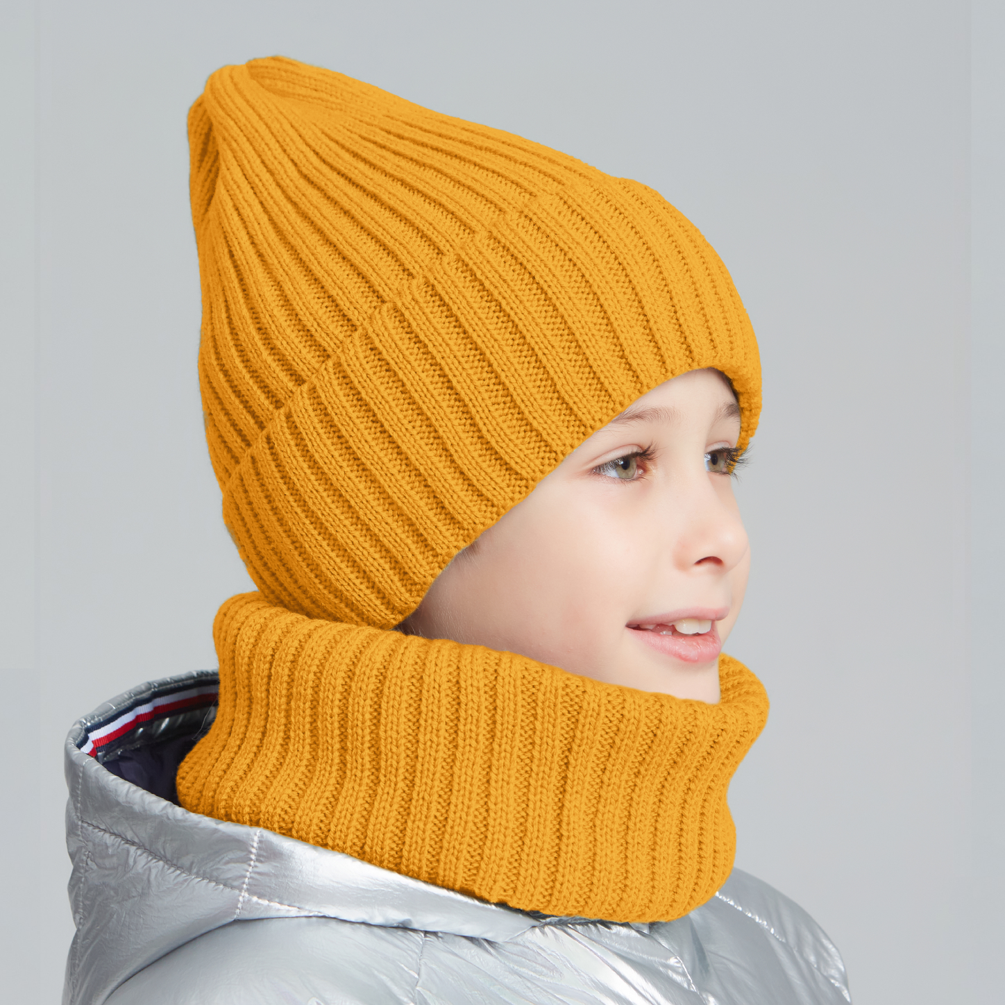 Шапка и снуд KUBRIO KU-H-104-GplainW-mustB - фото 5