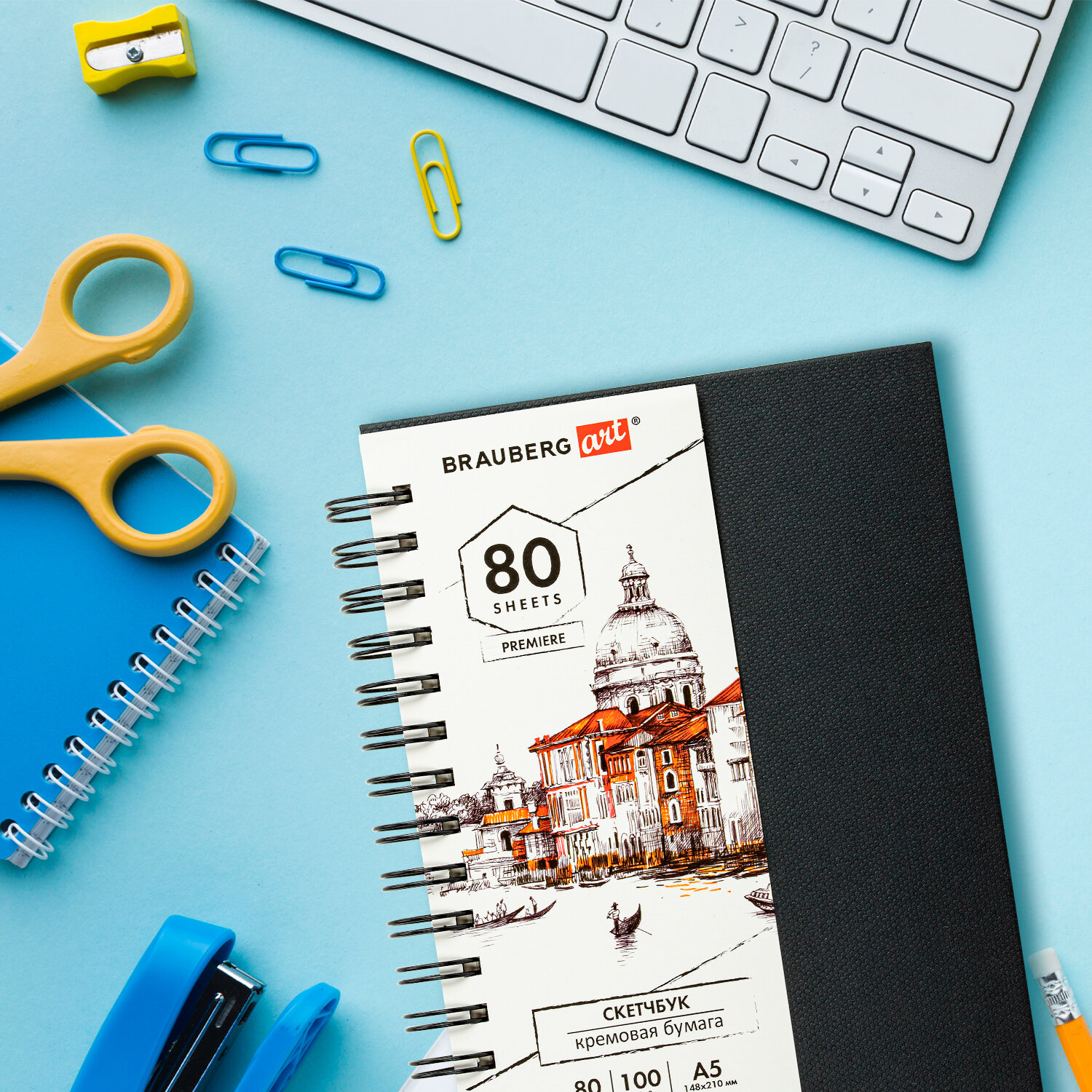 Скетчбук Brauberg А5 для рисования на спирали - фото 6