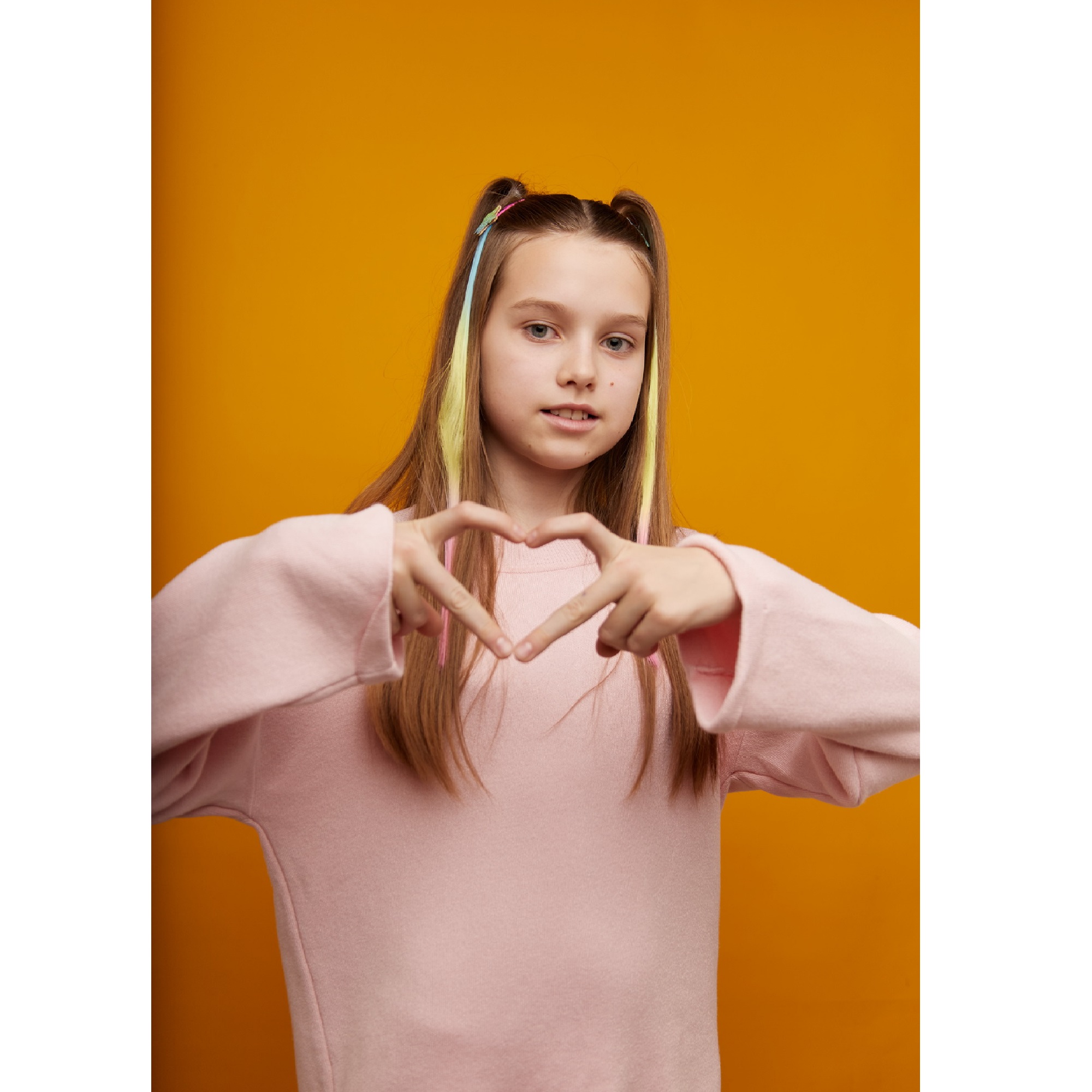Цветные пряди для волос Lukky Fashion на заколках искусственные блестящие серебряные 60 см аксессуары для девочек Т22801 - фото 28