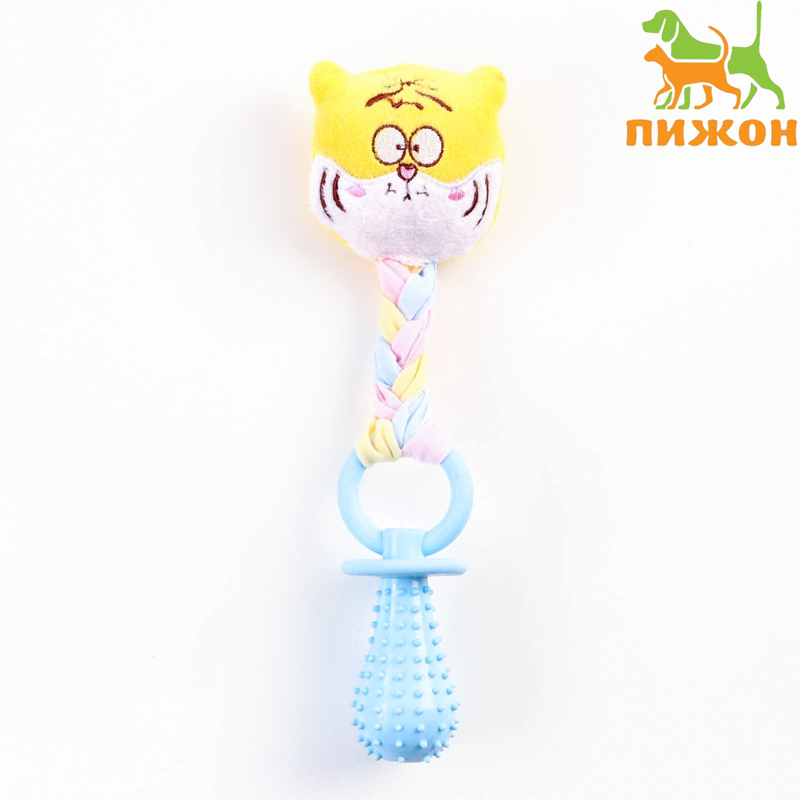 Игрушка Пижон «Тигр»+ TPR соска с погремушкой 19 см - фото 1