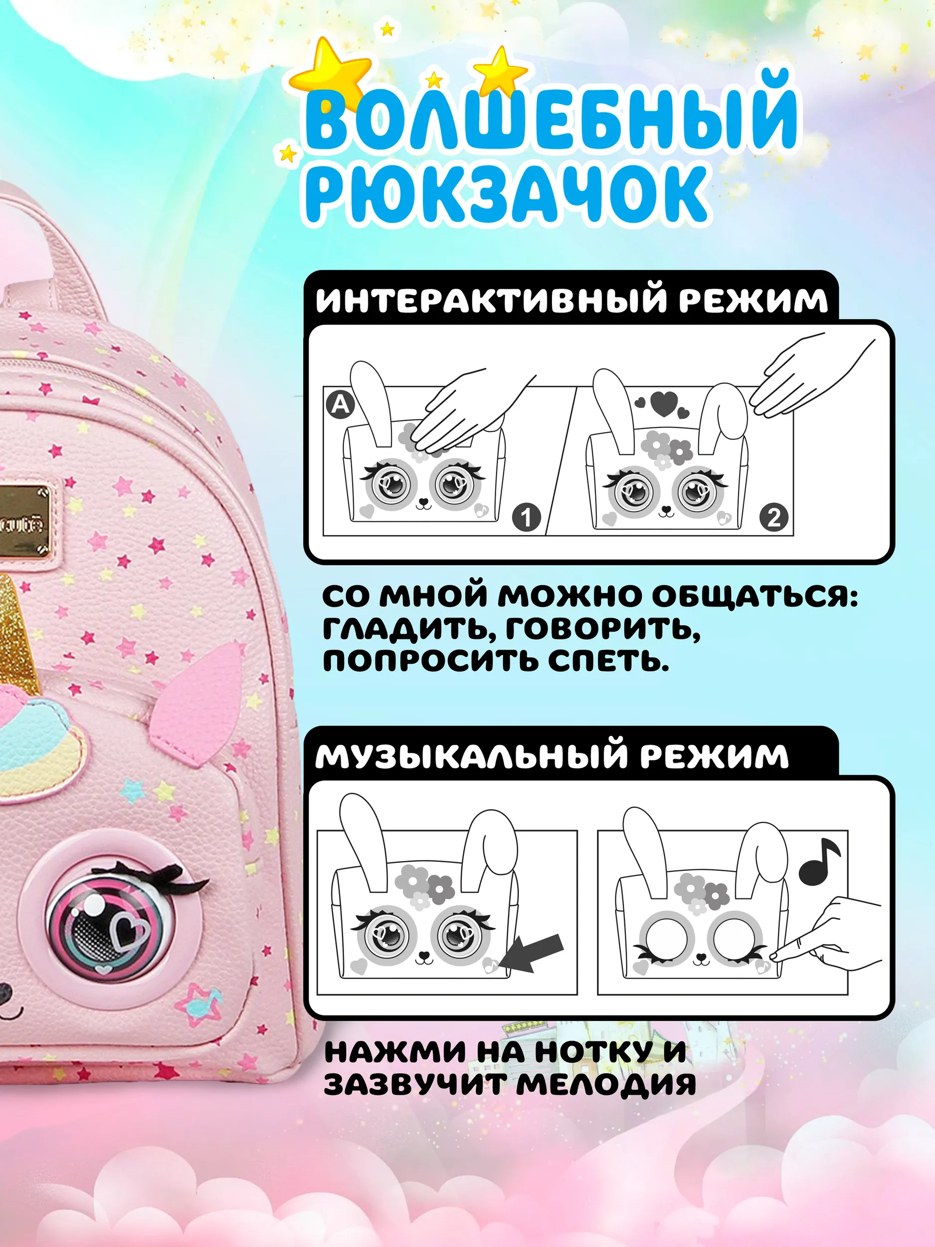 Рюкзак дошкольный Supercute интерактивный Единорог - фото 6