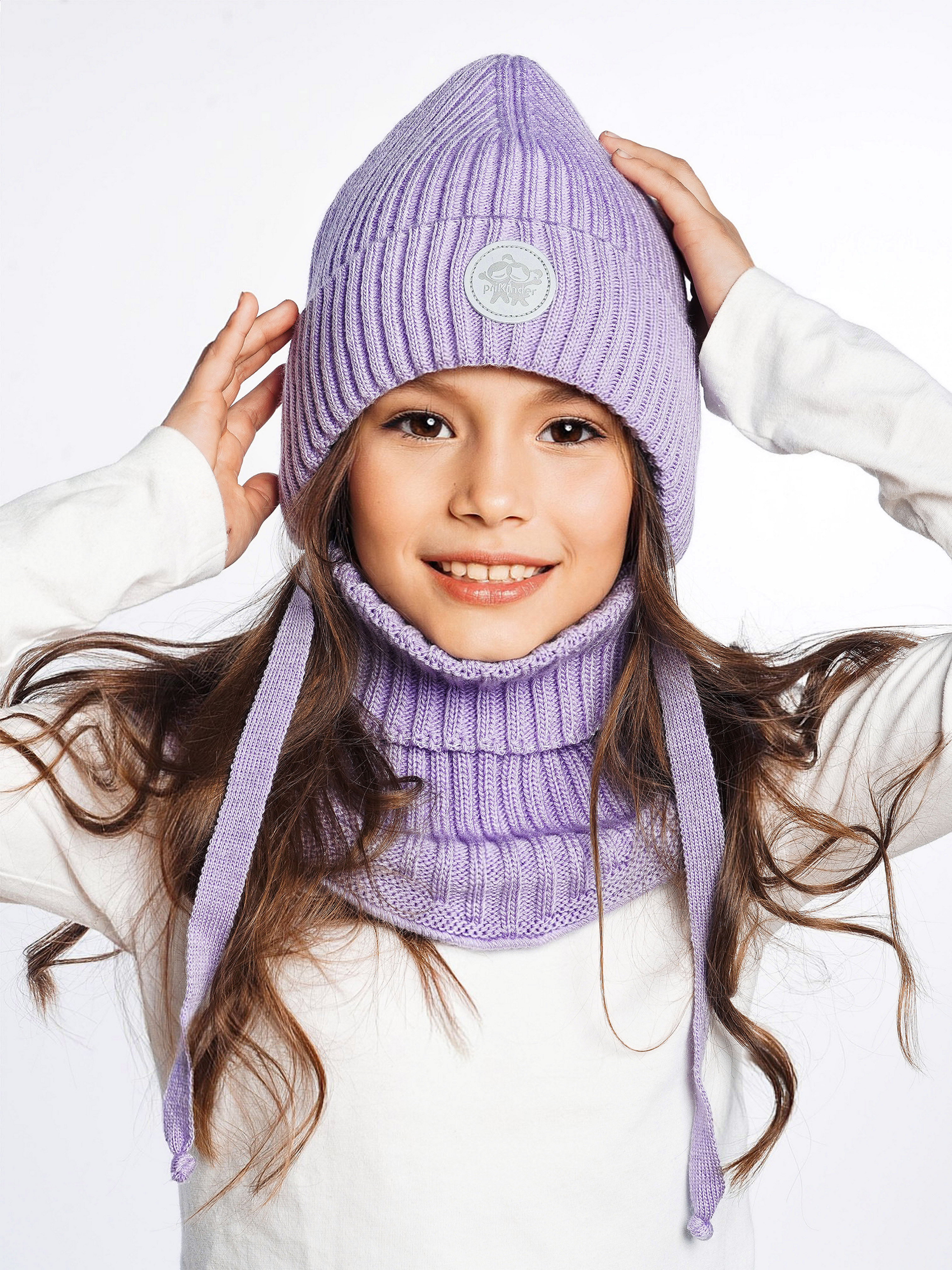 Шапка и снуд ПриКиндер U-W_231241 Цвет: Сиреневый - фото 11