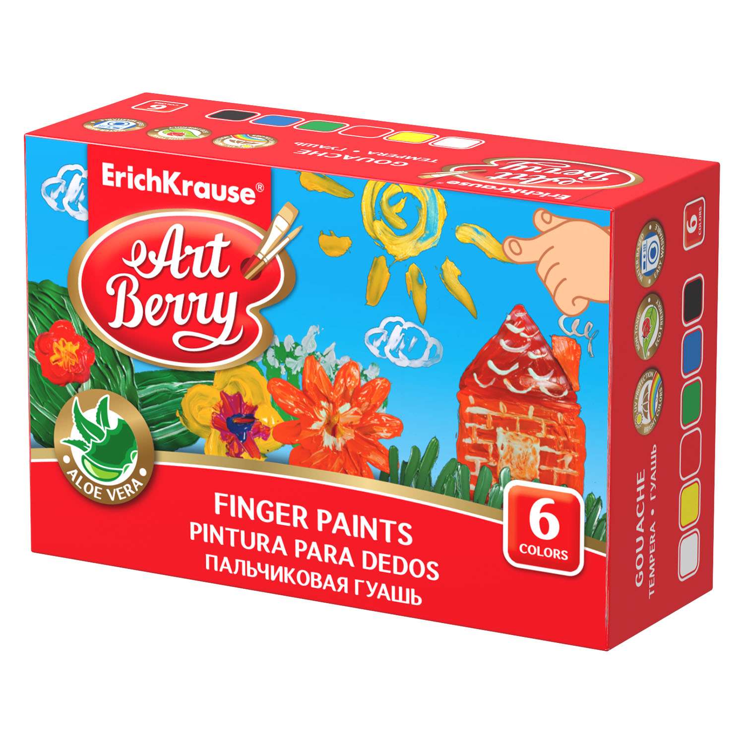 Краски гуашь ArtBerry 6 цв. - фото 1