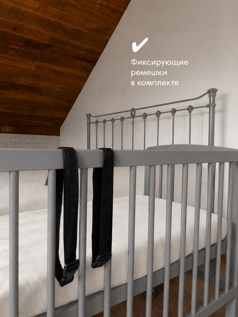 Детская кроватка OLANT BABY Sova Mini 90х50см, без маятника (серый) - фото 8