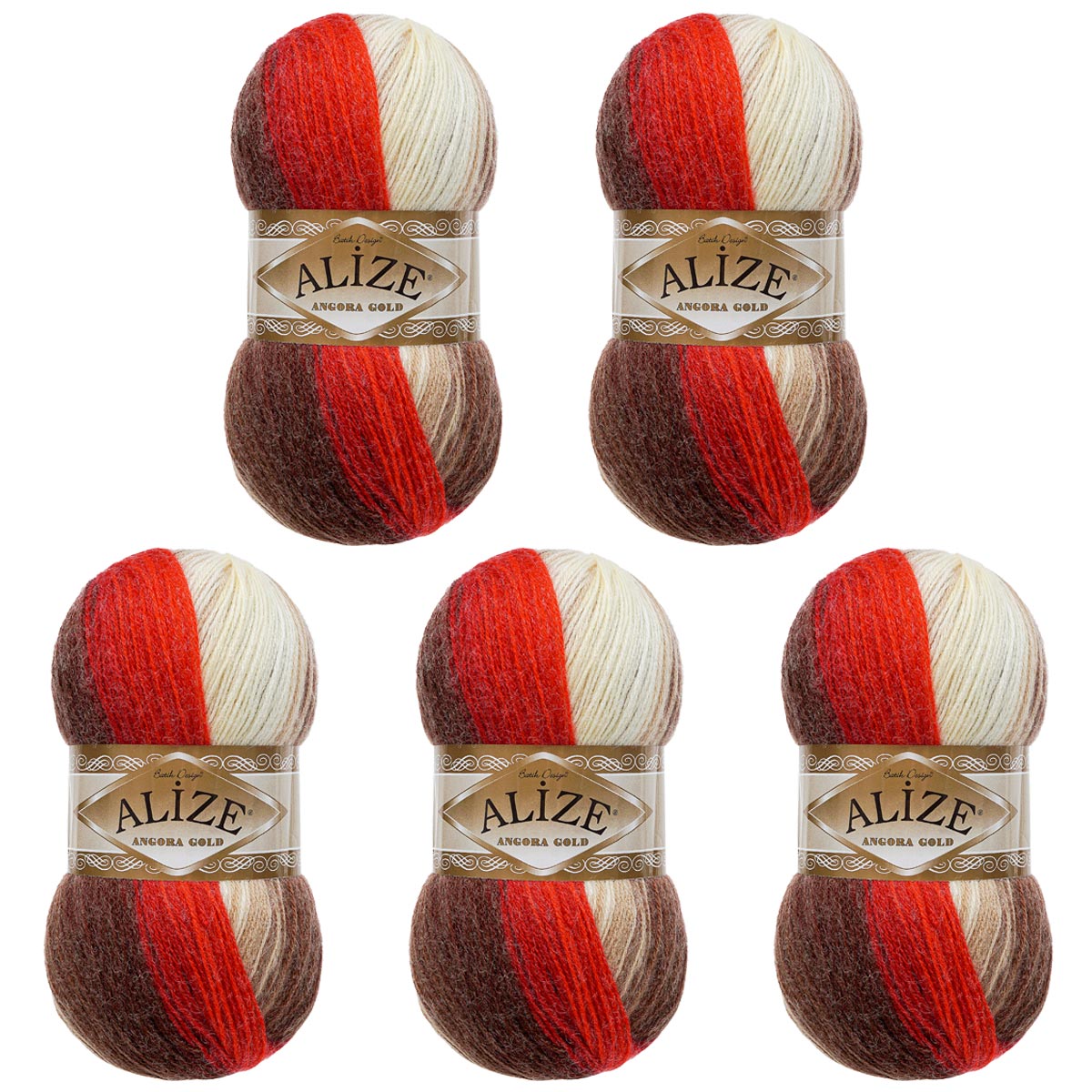 Пряжа Alize для вязания зимних вещей Angora Gold Batik 100 гр 550 м 5 мотков 4574 секционный - фото 6