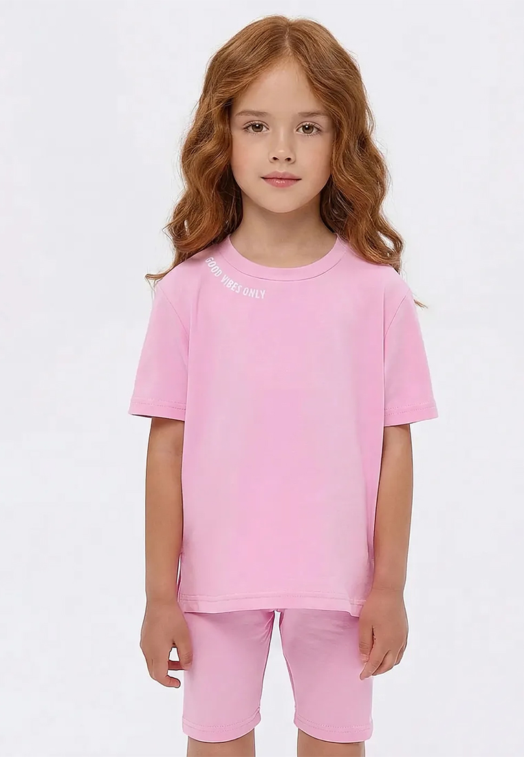 Изображение товара Летний костюм для девочки YOULALA 98 хлопок кулирная гладь спортивный комфортный
