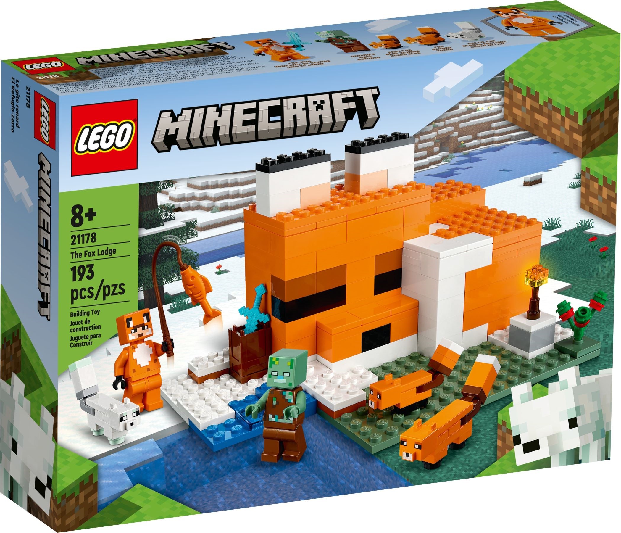 Изображение товара Конструктор LEGO Minecraft Лисья хижина 21178, 499 деталей