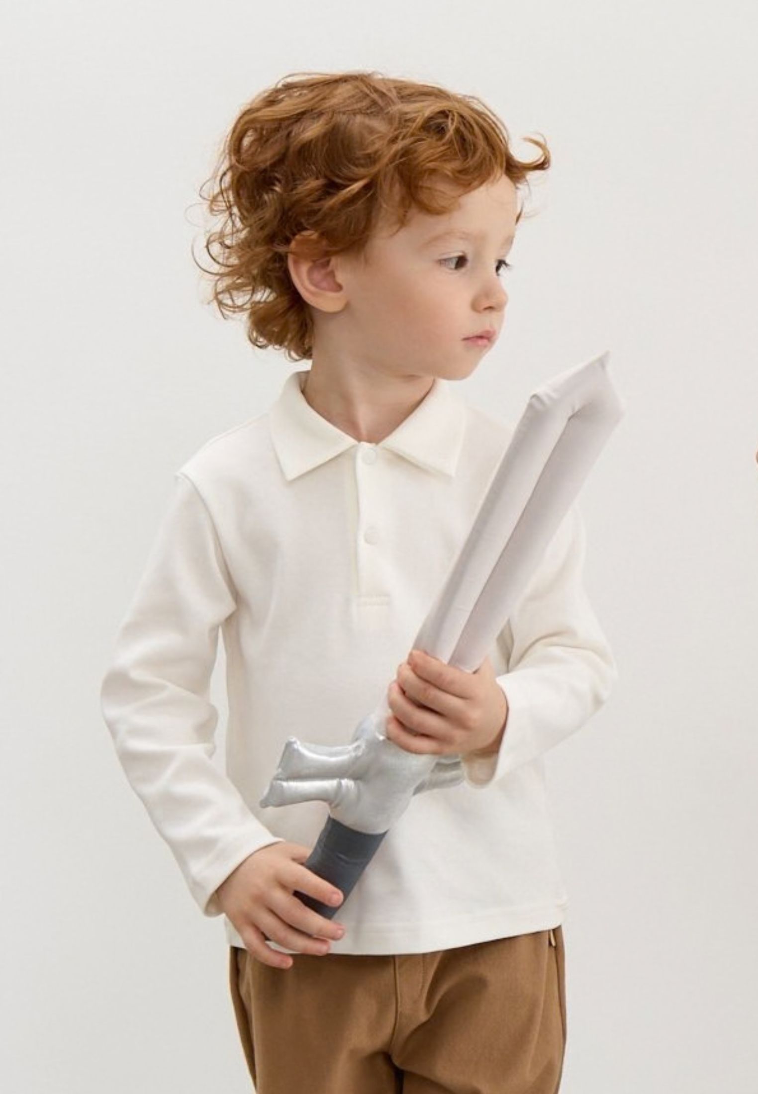 Лонгслив-поло BUNGLY 1R9100/Экрю - фото 1