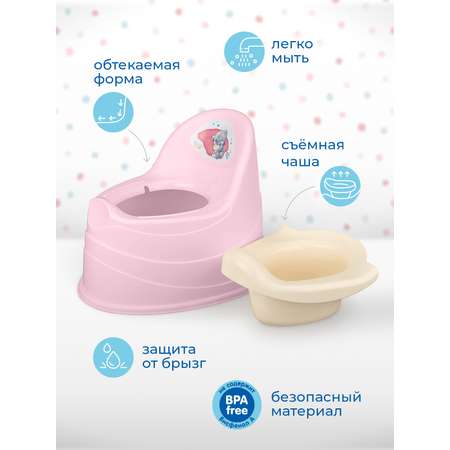 Горшок детский Me to You с аппликацией розовый