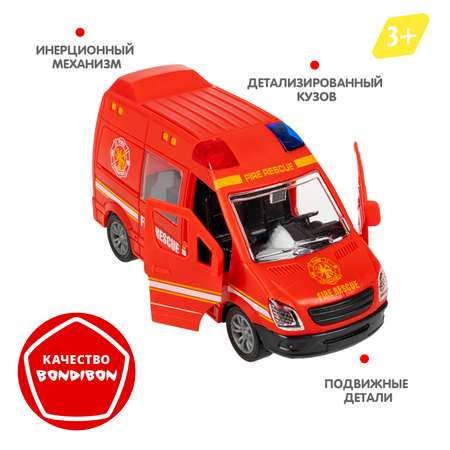 Пожарная машина Bondibon Инерционная машинка красный