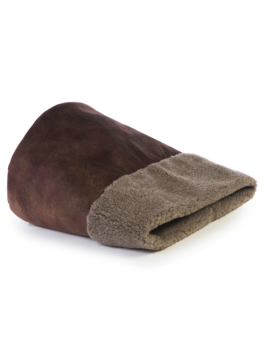 Домик для кошек и собак Пятница Нора меховая бордовая - фото 2