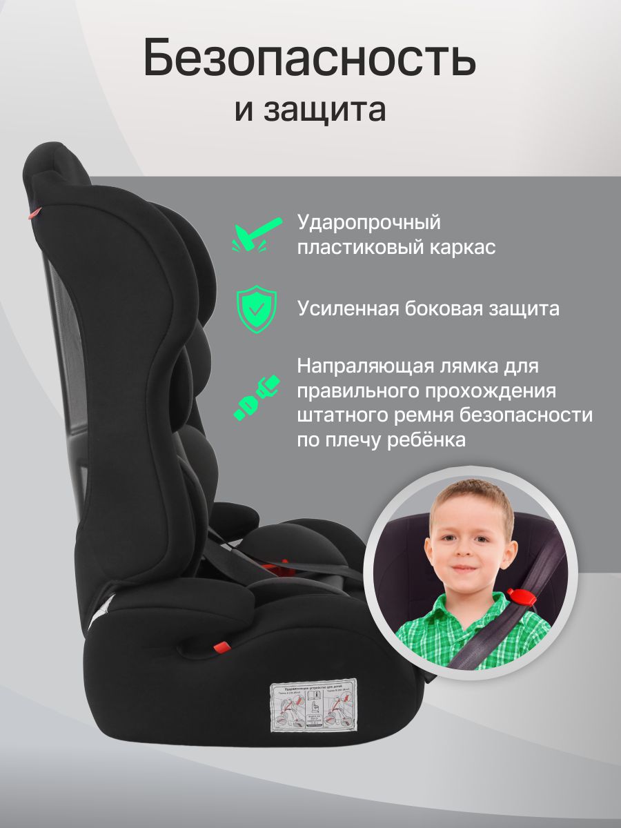 Автокресло Еду-Еду KS 545 Lux 1/2/3 (9-36 кг) черный - фото 4