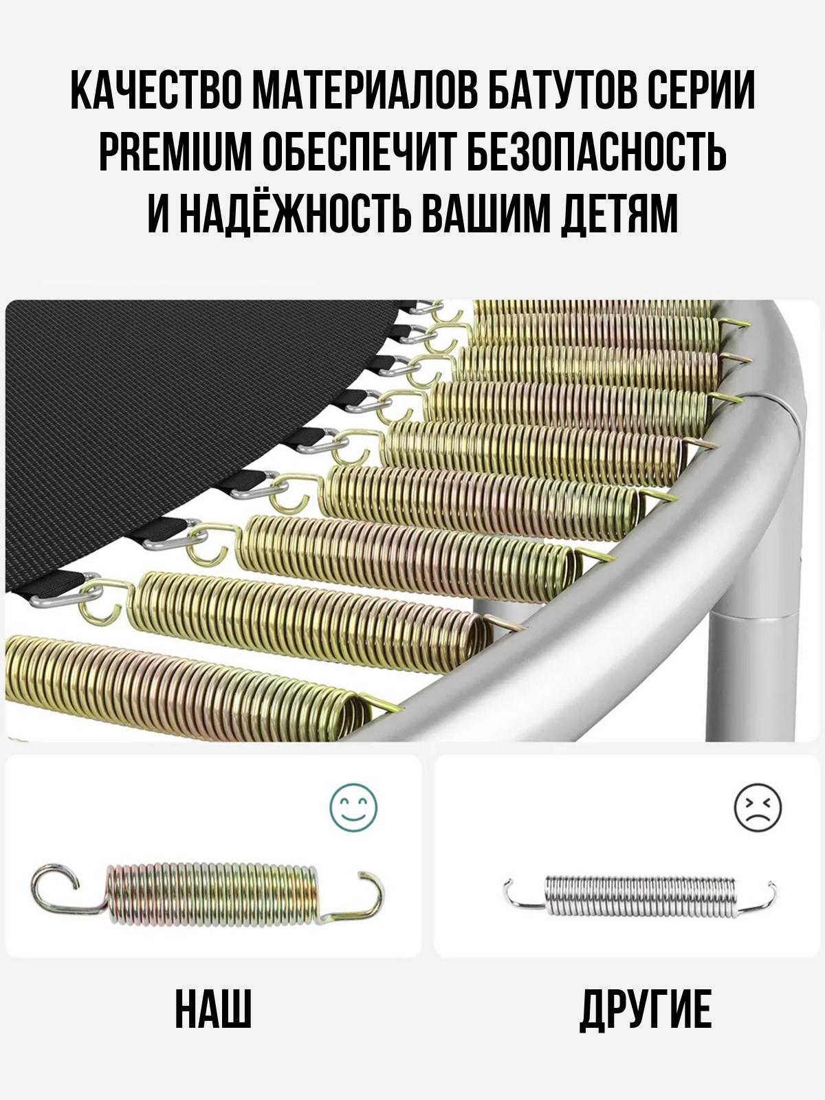 Батут каркасный Perfetto Sport с защитной сеткой зелёный - фото 8