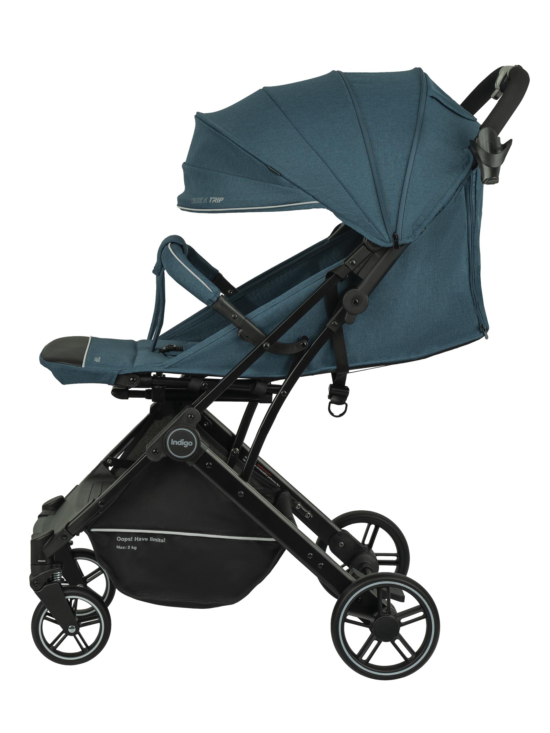 Коляска прогулочная Indigo Trip для путешествий синий - фото 14