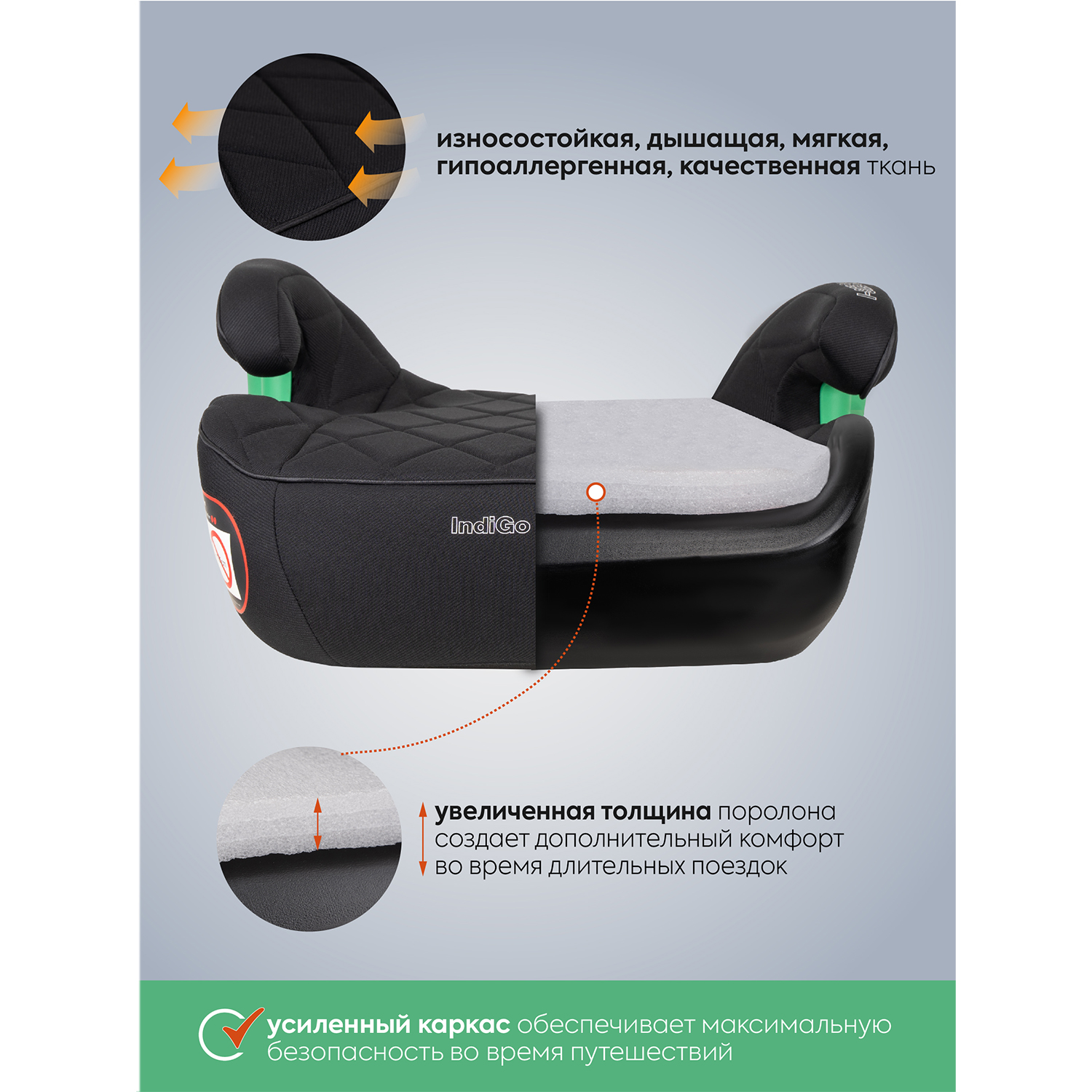 Автокресло Indigo QuickFix Isofix 3 (22-36 кг) - фото 5