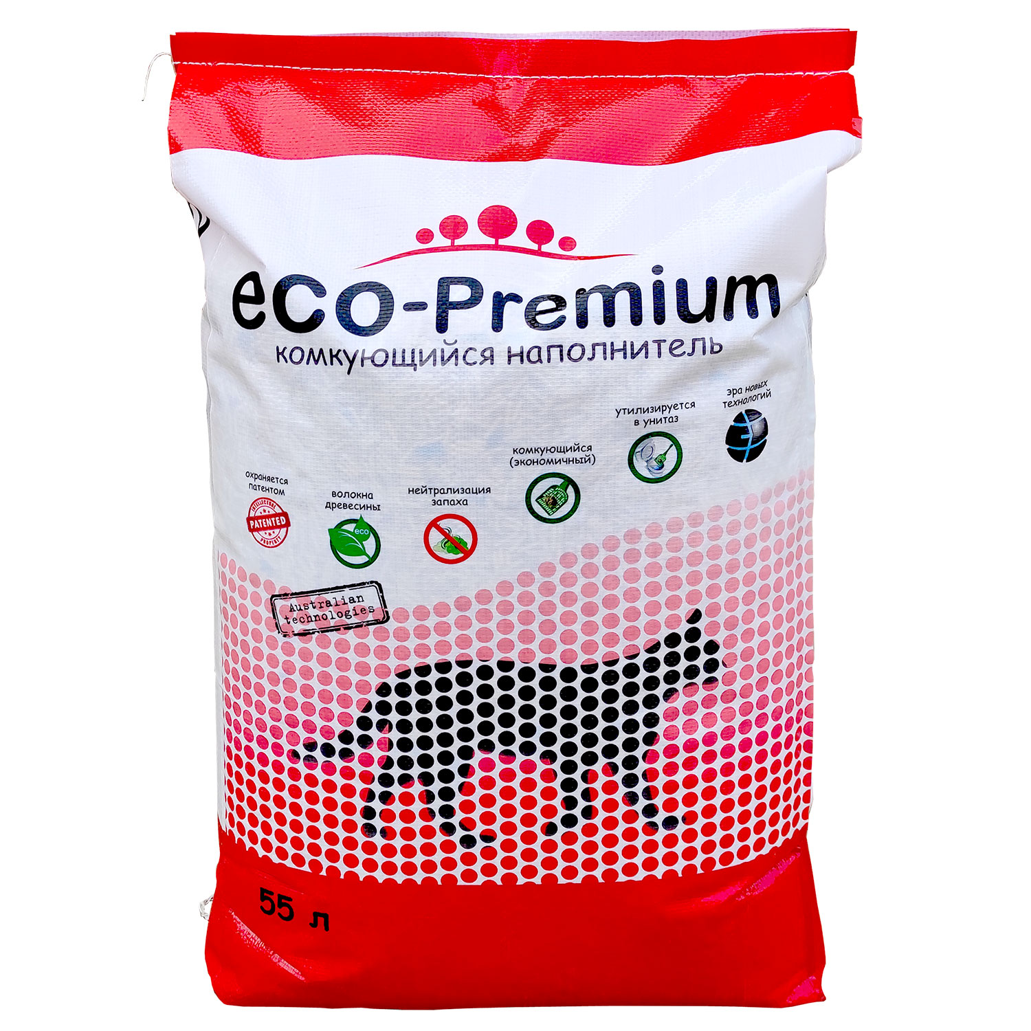 Наполнитель для кошек ECO premium Blue комкующийся без запаха 55л - фото 1