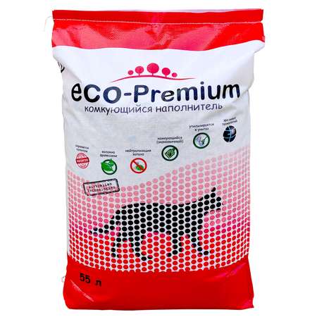 Наполнитель для кошек ECO premium Blue комкующийся без запаха 55л