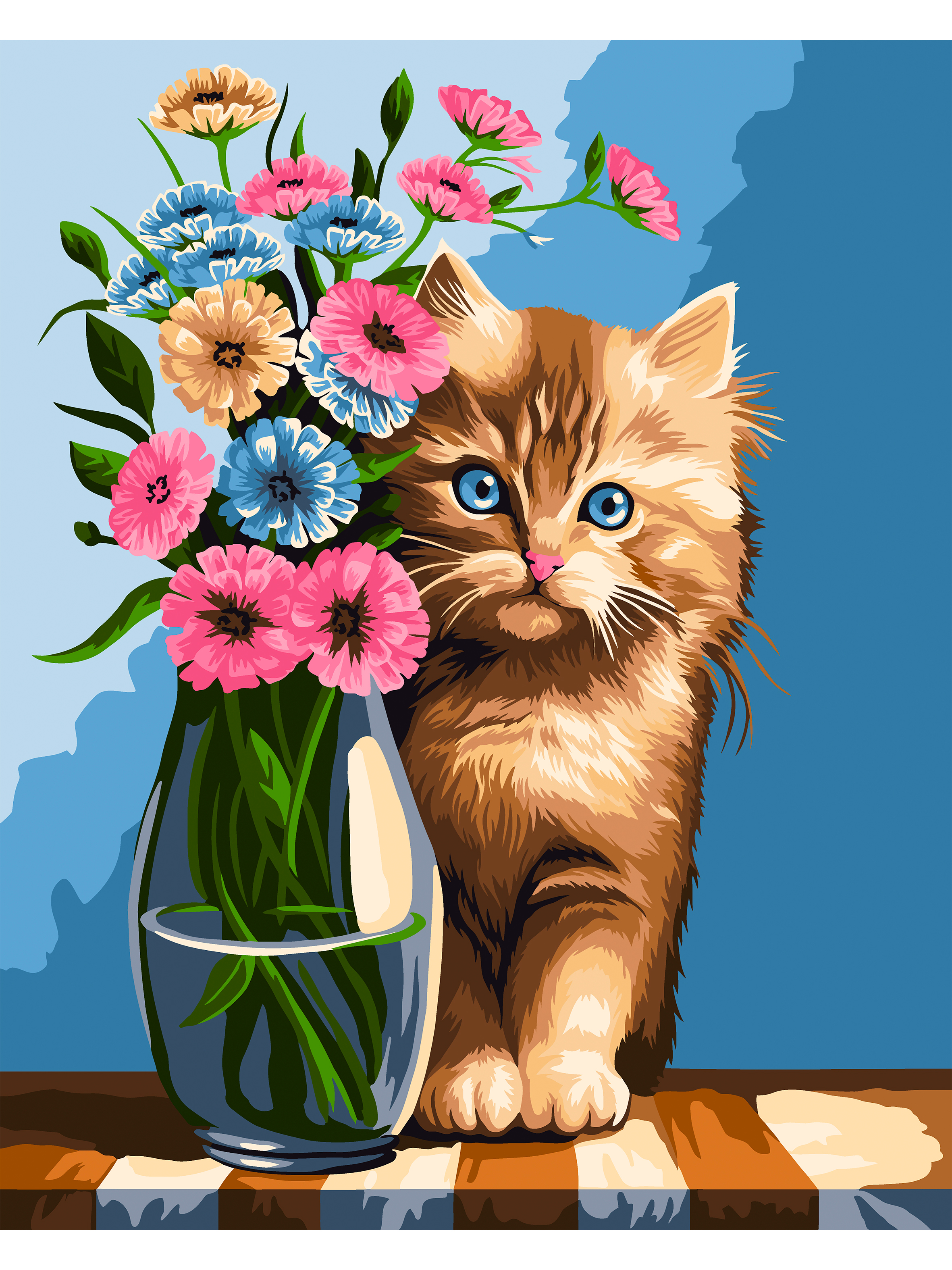 Картина по номерам Art sensation Цветочный мурлыка - фото 2