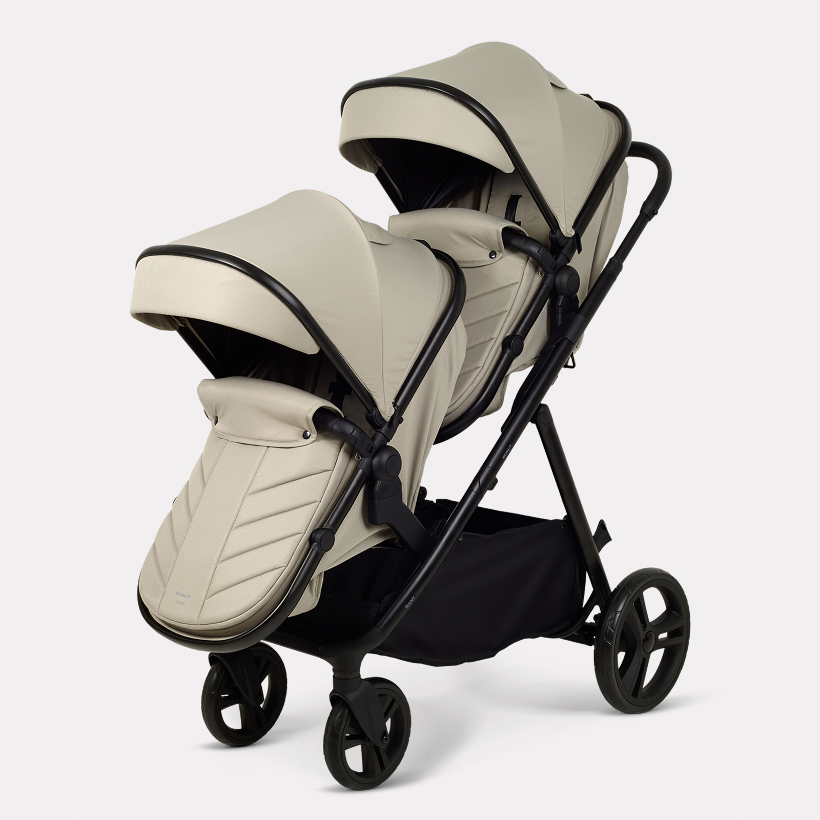 Коляска 2в1 для двойни Rant Basic Dualo бежевый - фото 3