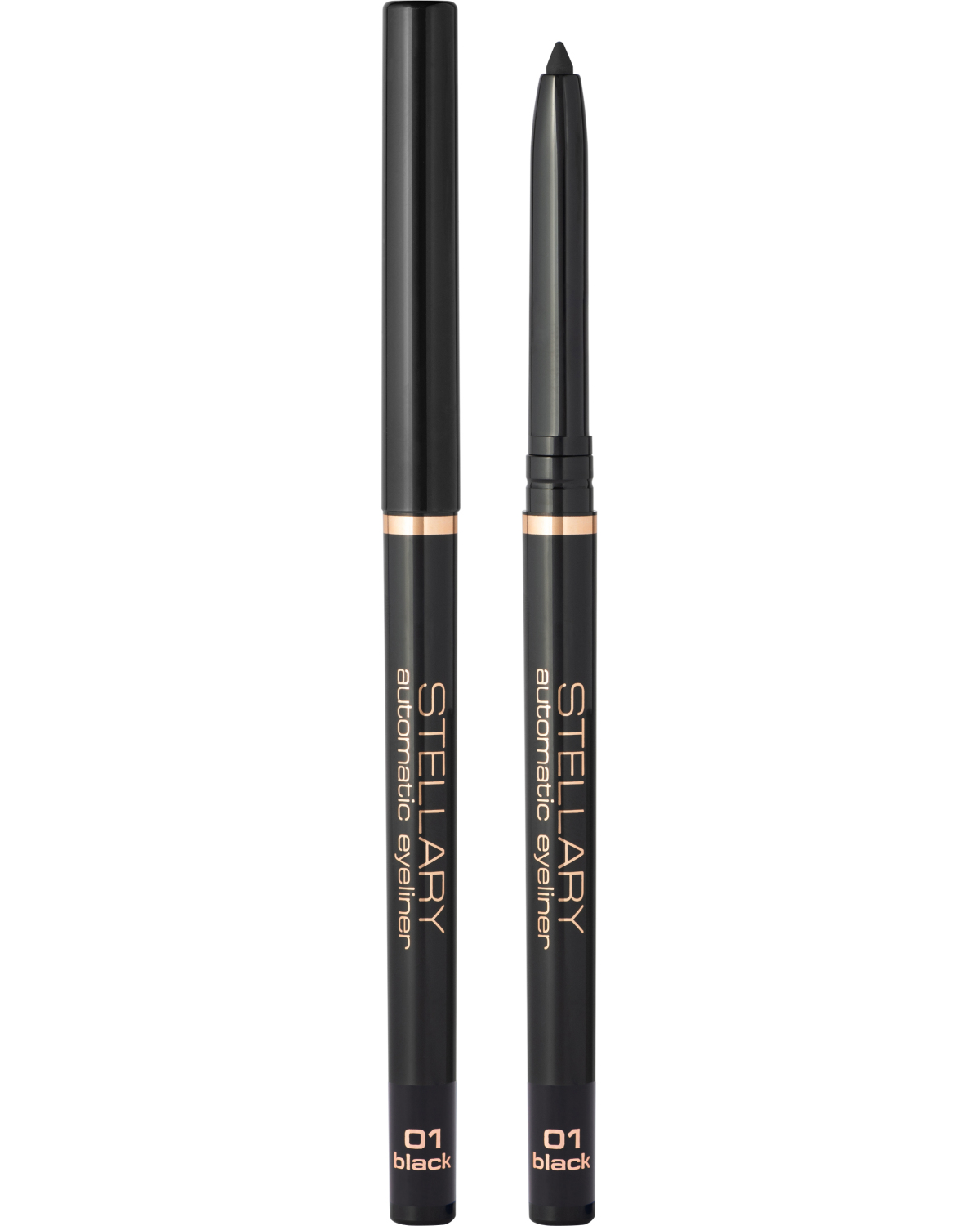 Автоматический карандаш для глаз STELLARY Automatic eyeliner тон 01 черный, 0.28 г - фото 1