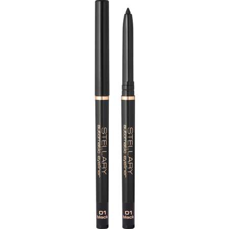 Автоматический карандаш для глаз STELLARY Automatic eyeliner тон 01 черный, 0.28 г