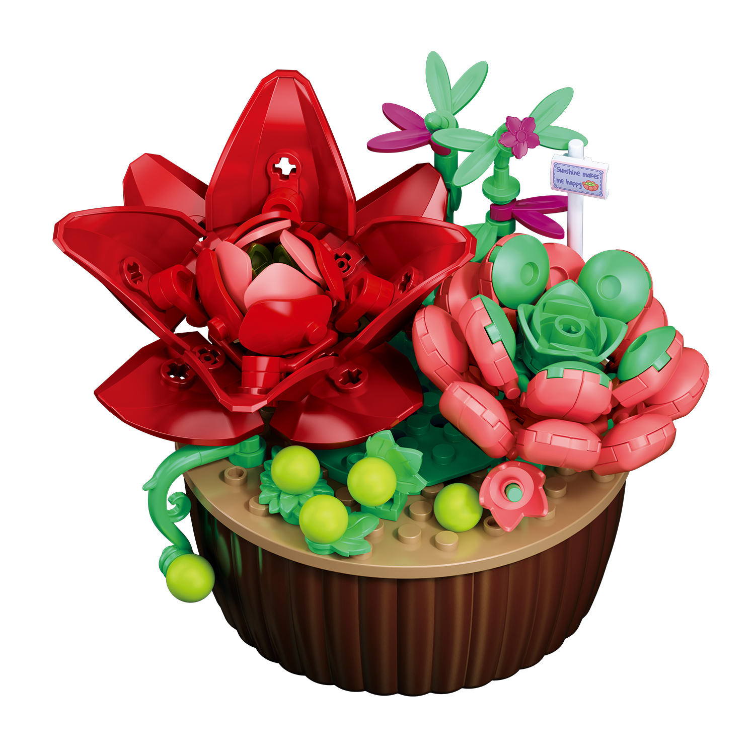 Конструктор SLUBAN Красные суккуленты - фото 3