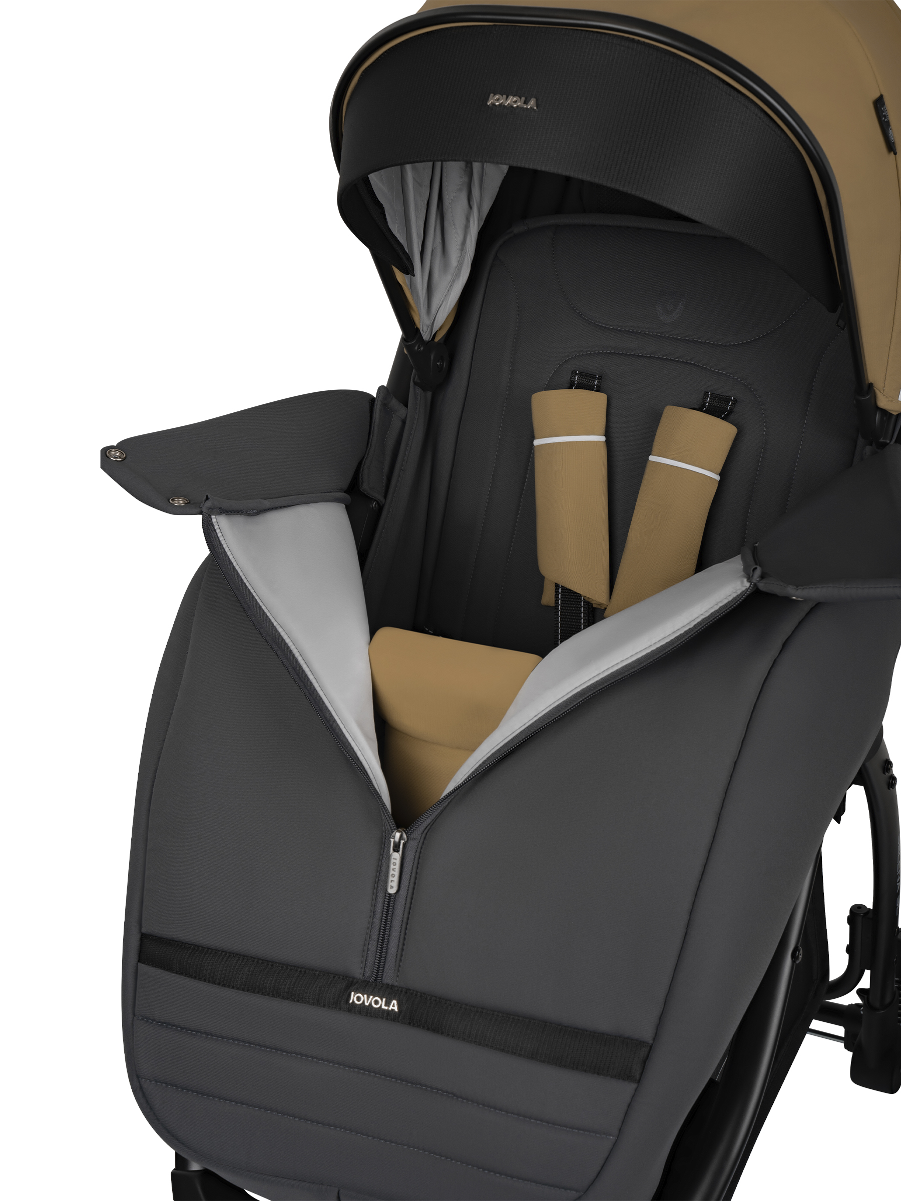 Коляска прогулочная JOVOLA Selena SL, бежевый-серый - фото 16