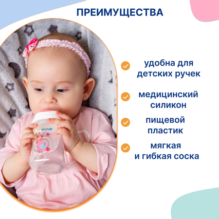 Бутылочка Uviton Classic+ 150 мл 1 шт. в ассортименте