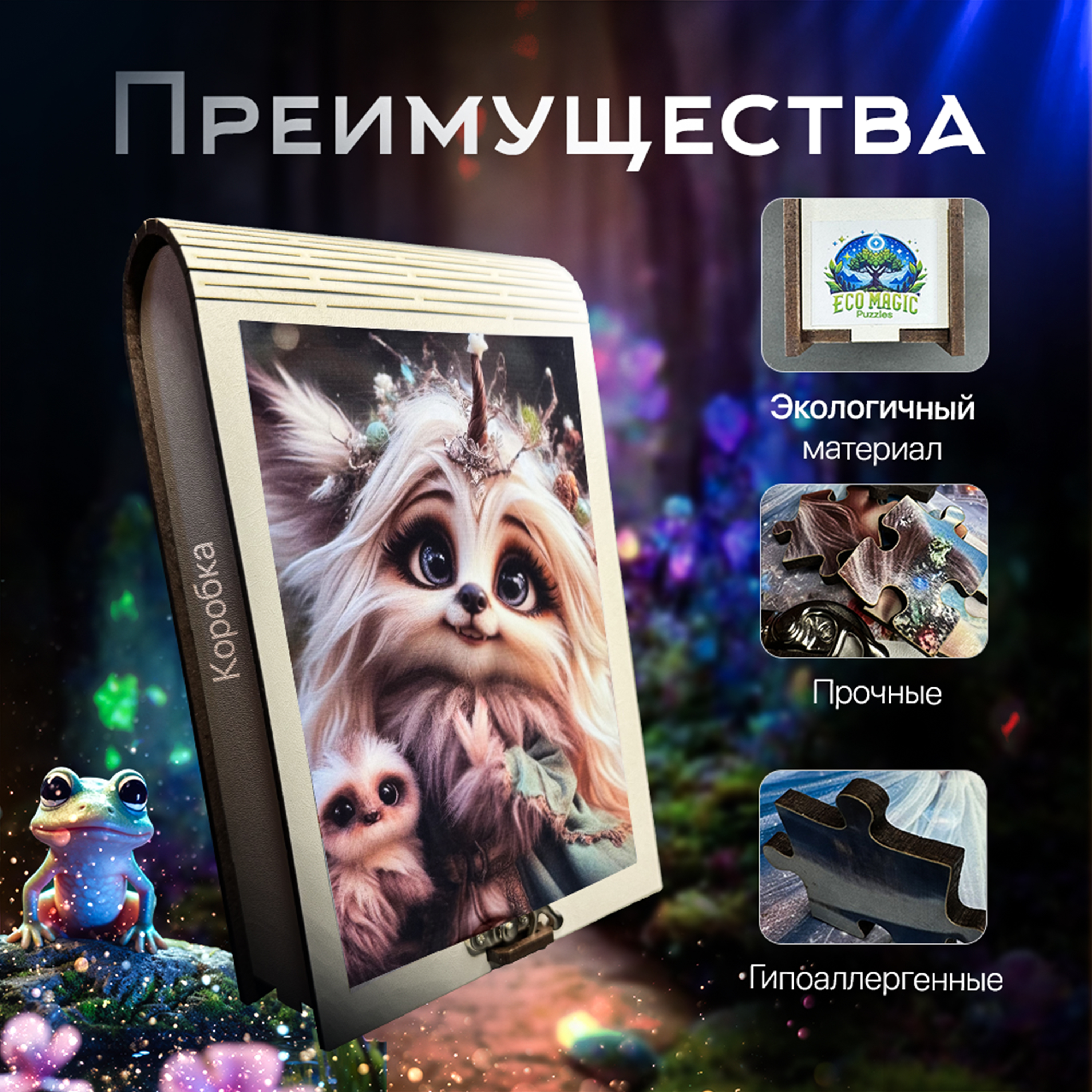 Пазл Eco Magic Puzzles Сказочный Пушистик деревянный - фото 2