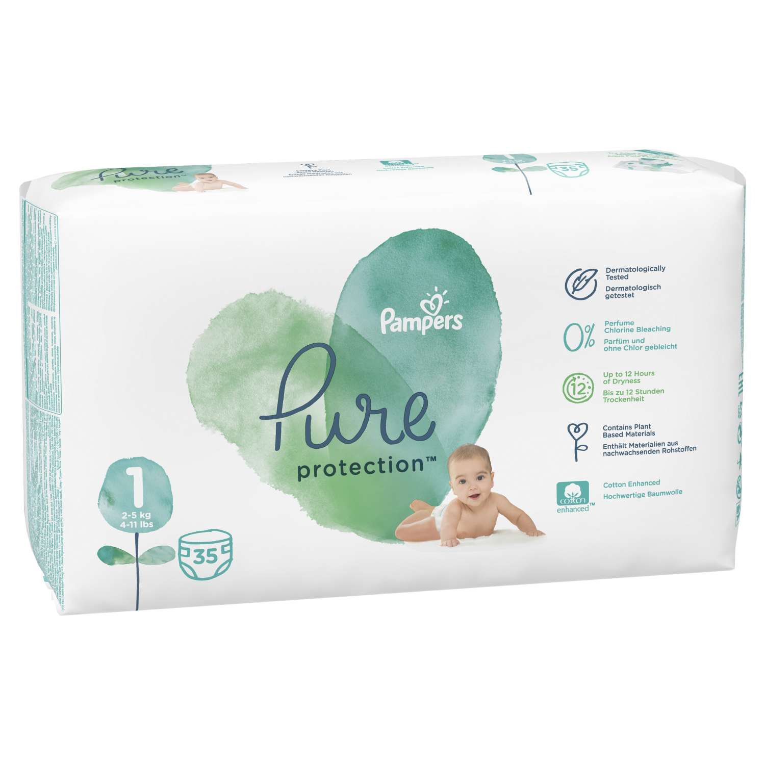 Подгузники Pampers Pure Protection для новорожденных NB (2-5 кг) 35 шт. - фото 2