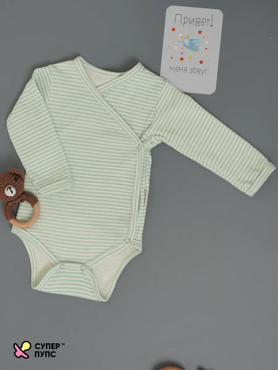 Боди 3 шт Супер Пупс нбр/3пр/бд/зап/зеленыецветочки - фото 17