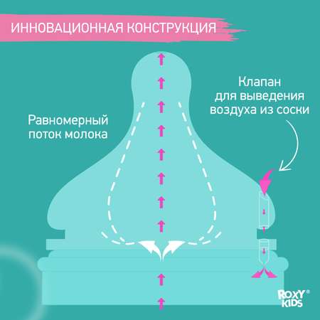 Соска ROXY-KIDS силикон (медленный поток) 2 шт.