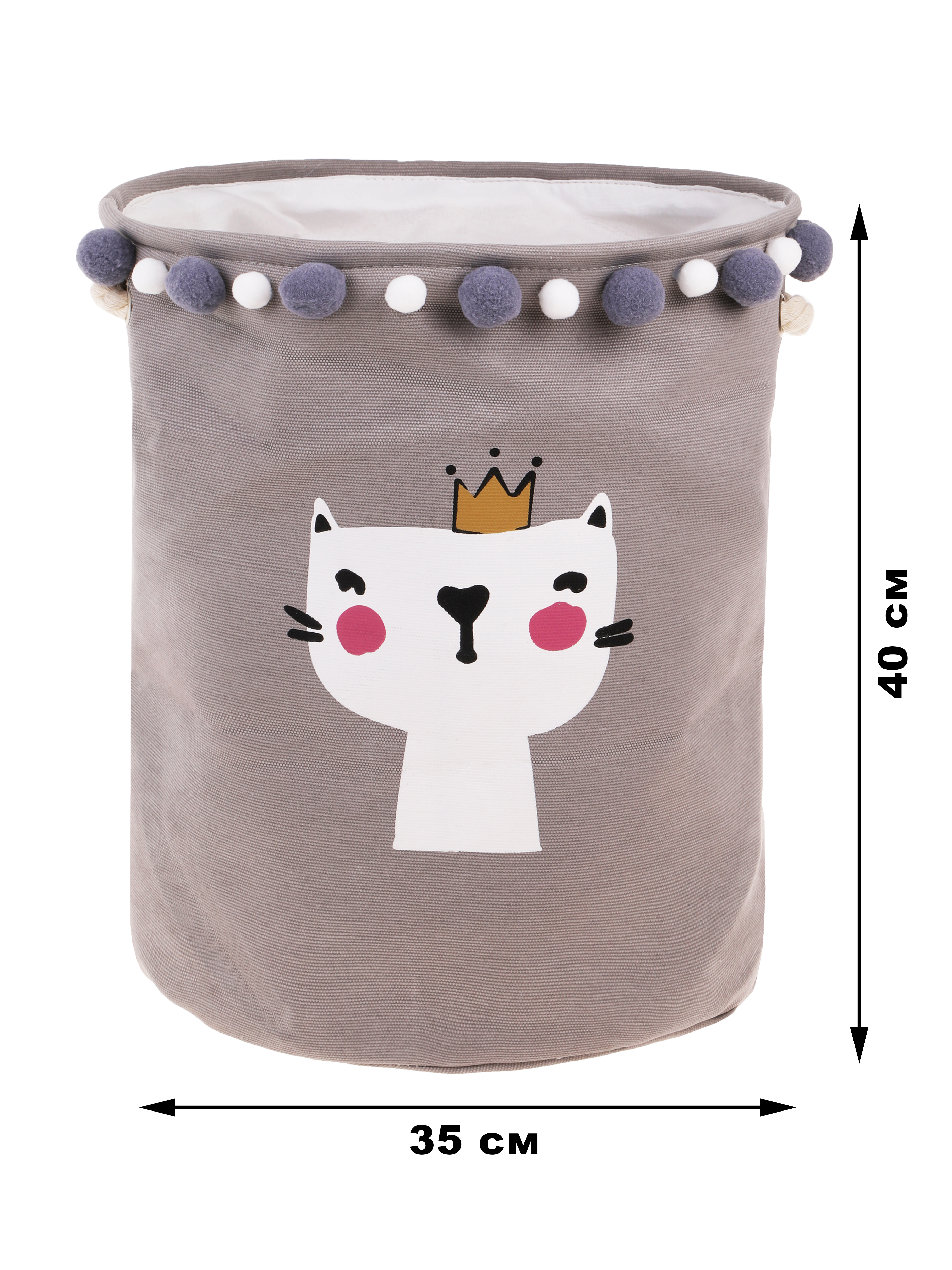 Корзина для игрушек Наша Игрушка котик принц 35х35х40 см - фото 6