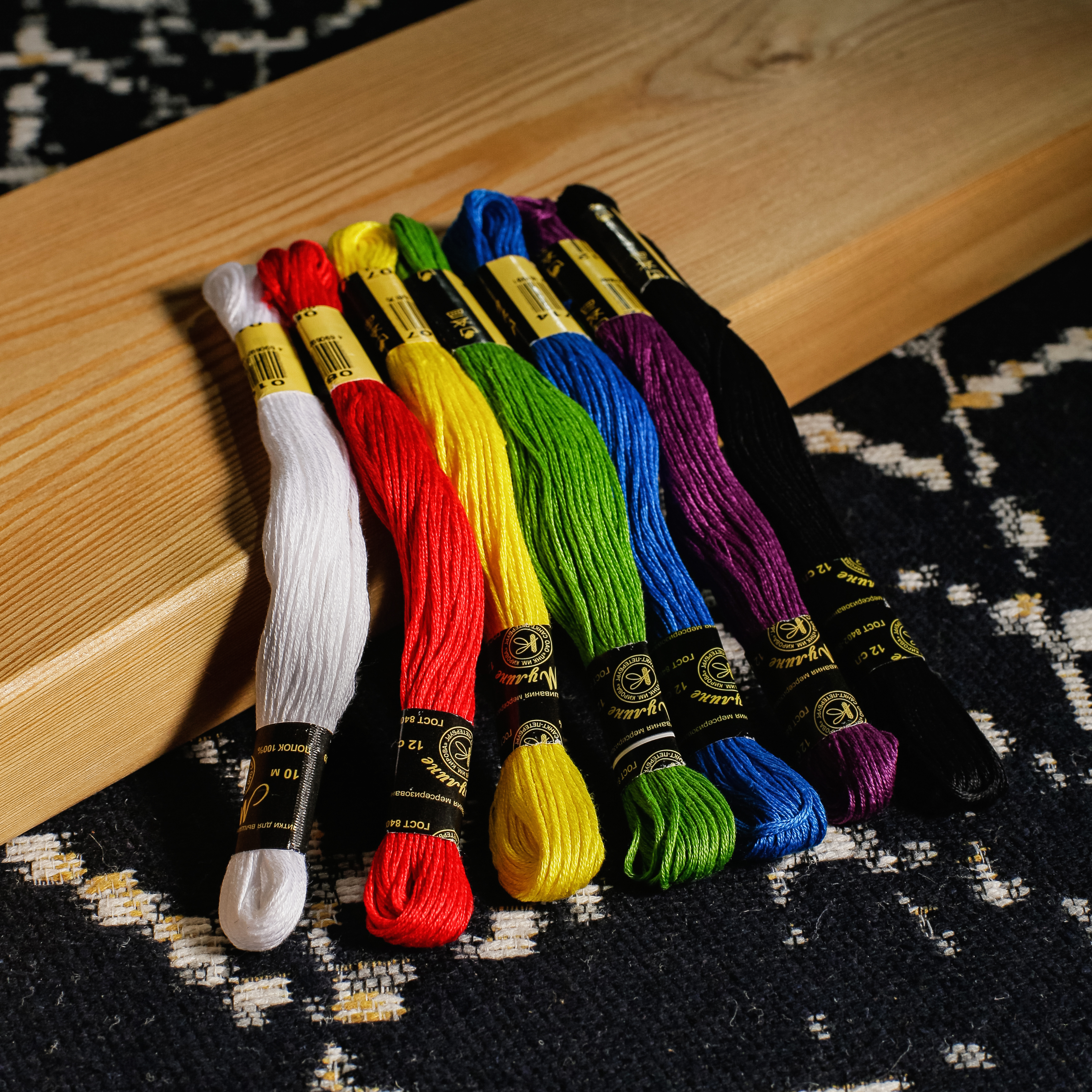 Нитки вышивальные ПНК им. Кирова Мулине 10м 7шт Школьный мультиколор - фото 5