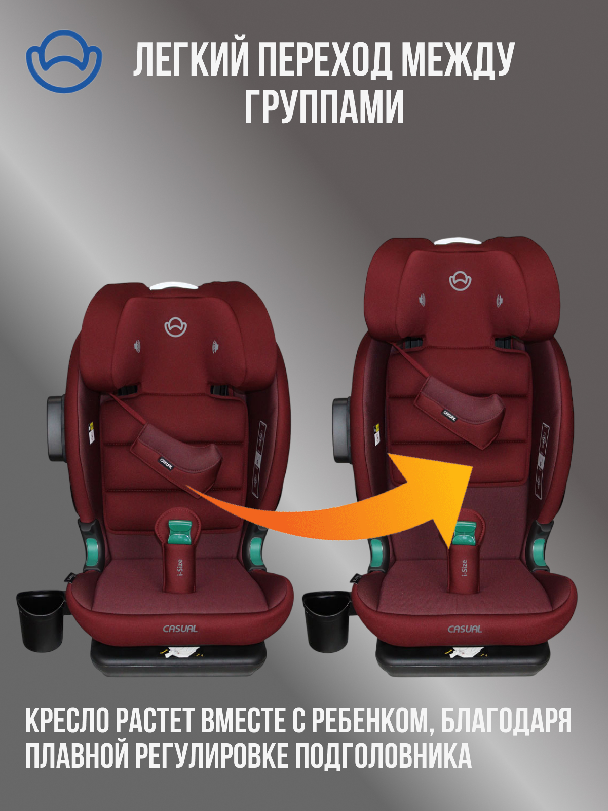Автокресло Casual Classfix Plus Isofix 2/3 (15-36 кг) бордовый - фото 3