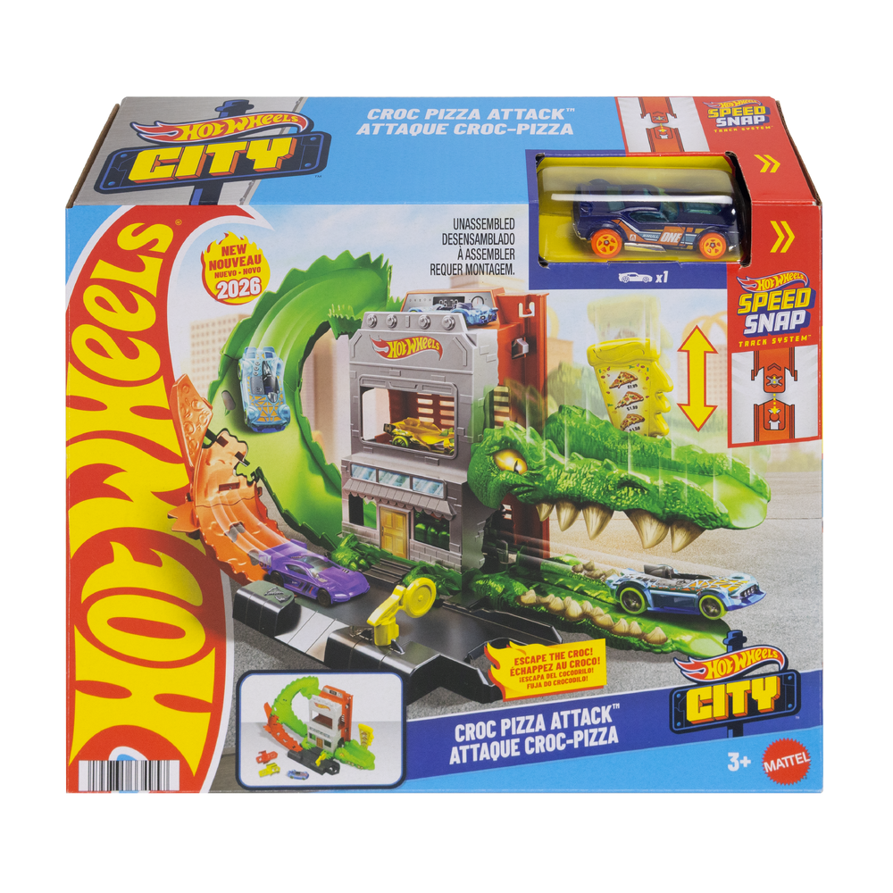 Трек Hot Wheels City Атака пиццерии крокодила HDR29 - фото 2