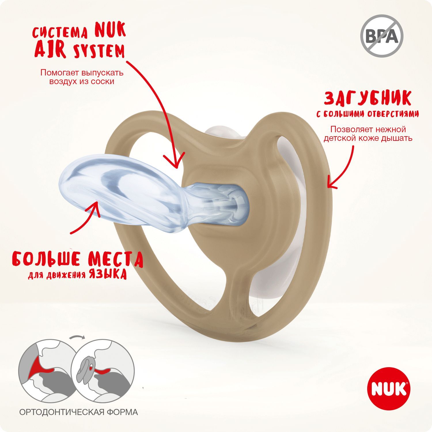 Пустышка Nuk силикон ортодонтическая от 0 мес. 2 шт. - фото 5