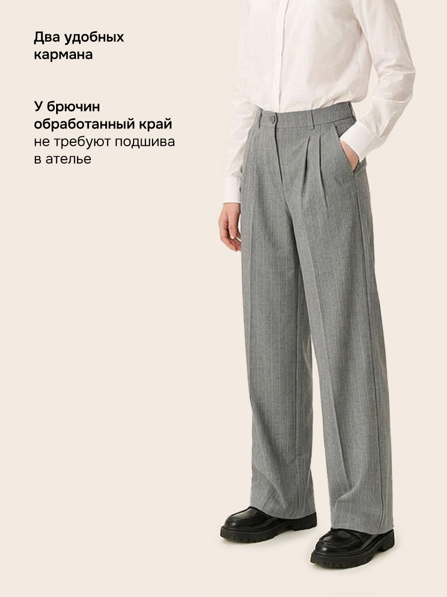 Брюки NIKASTYLE 2ш72426 серая полоска - фото 4
